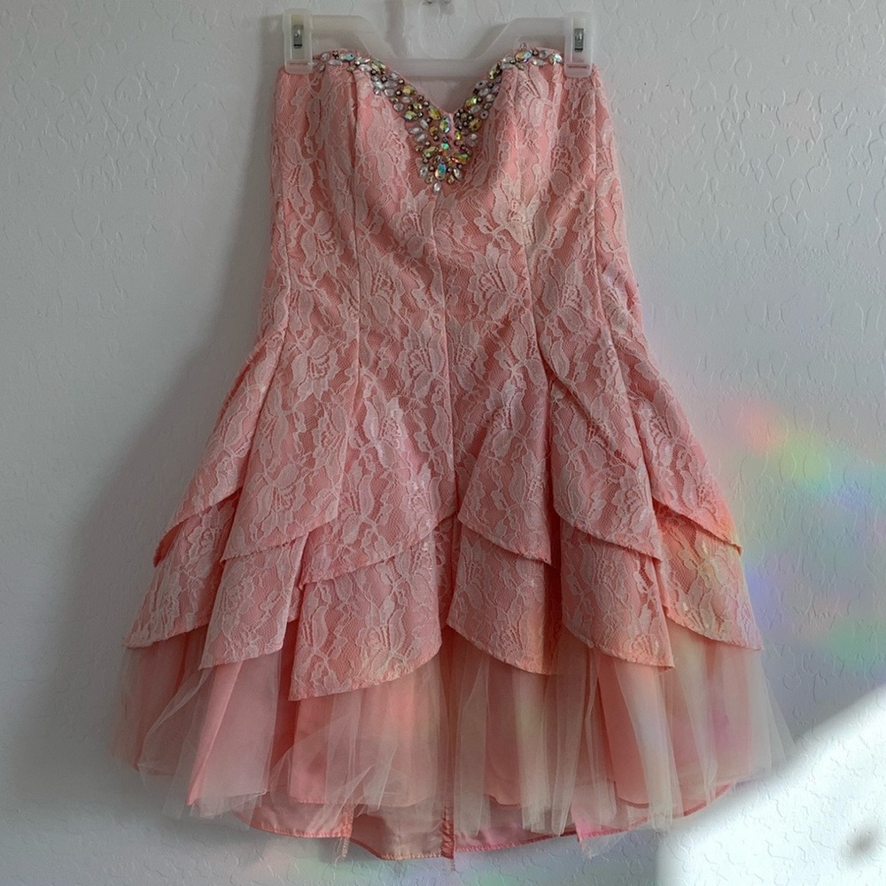 Masquerade Formal Mini Pink Dress size13/14